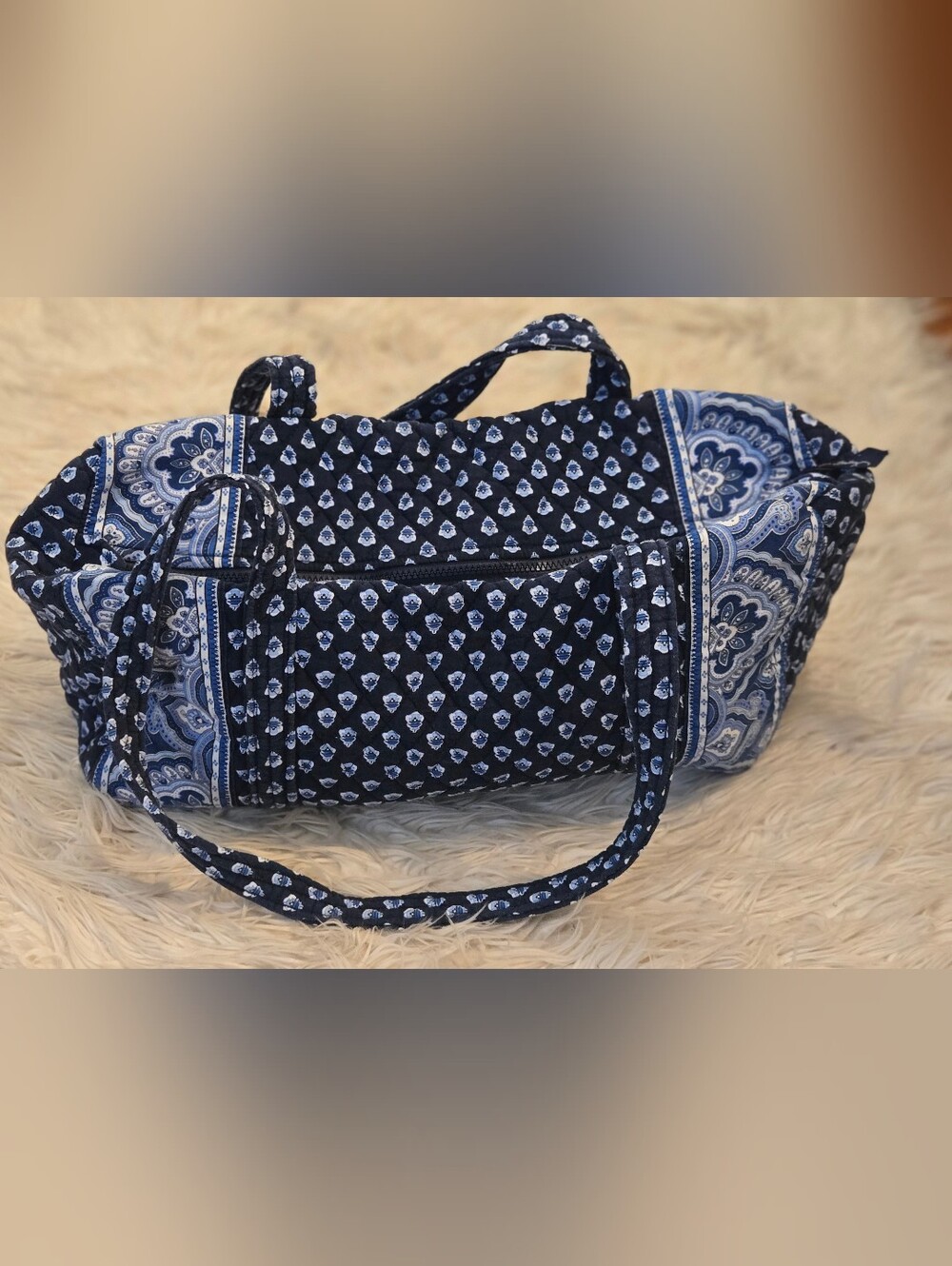 Vera Bradley Blue Quilted Patterned Tote Bag